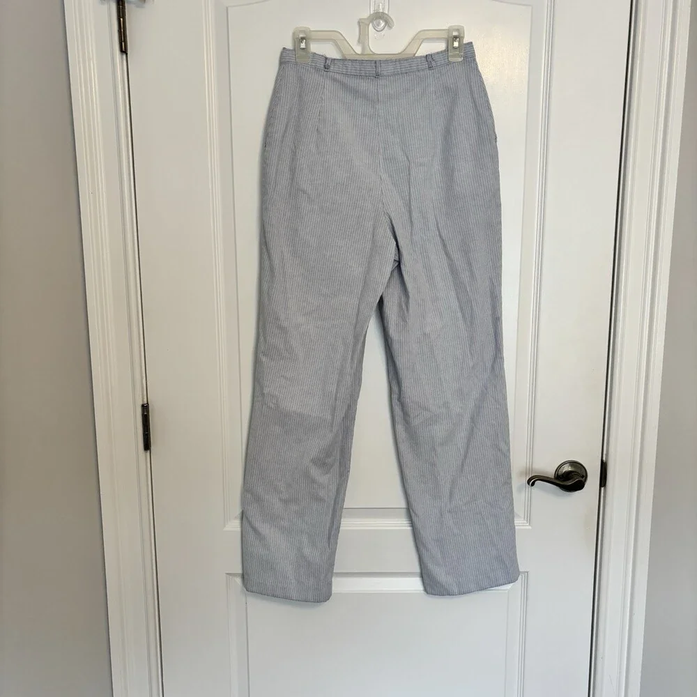 Vintage Levi Strauss & Co. Women's Seersucker Striped‎ Light Blue Straight Pants